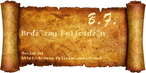 Brázay Felicián névjegykártya